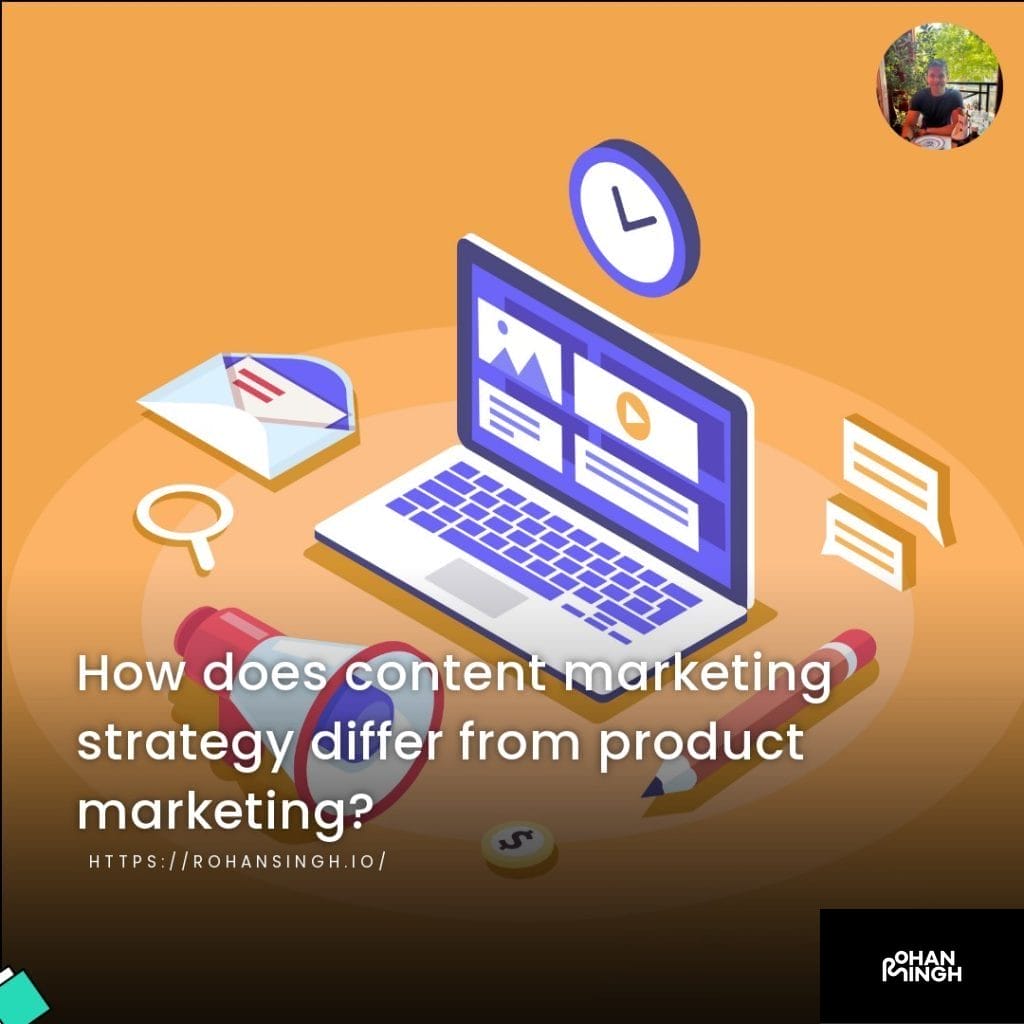 How does content marketing strategy differ from product marketing?