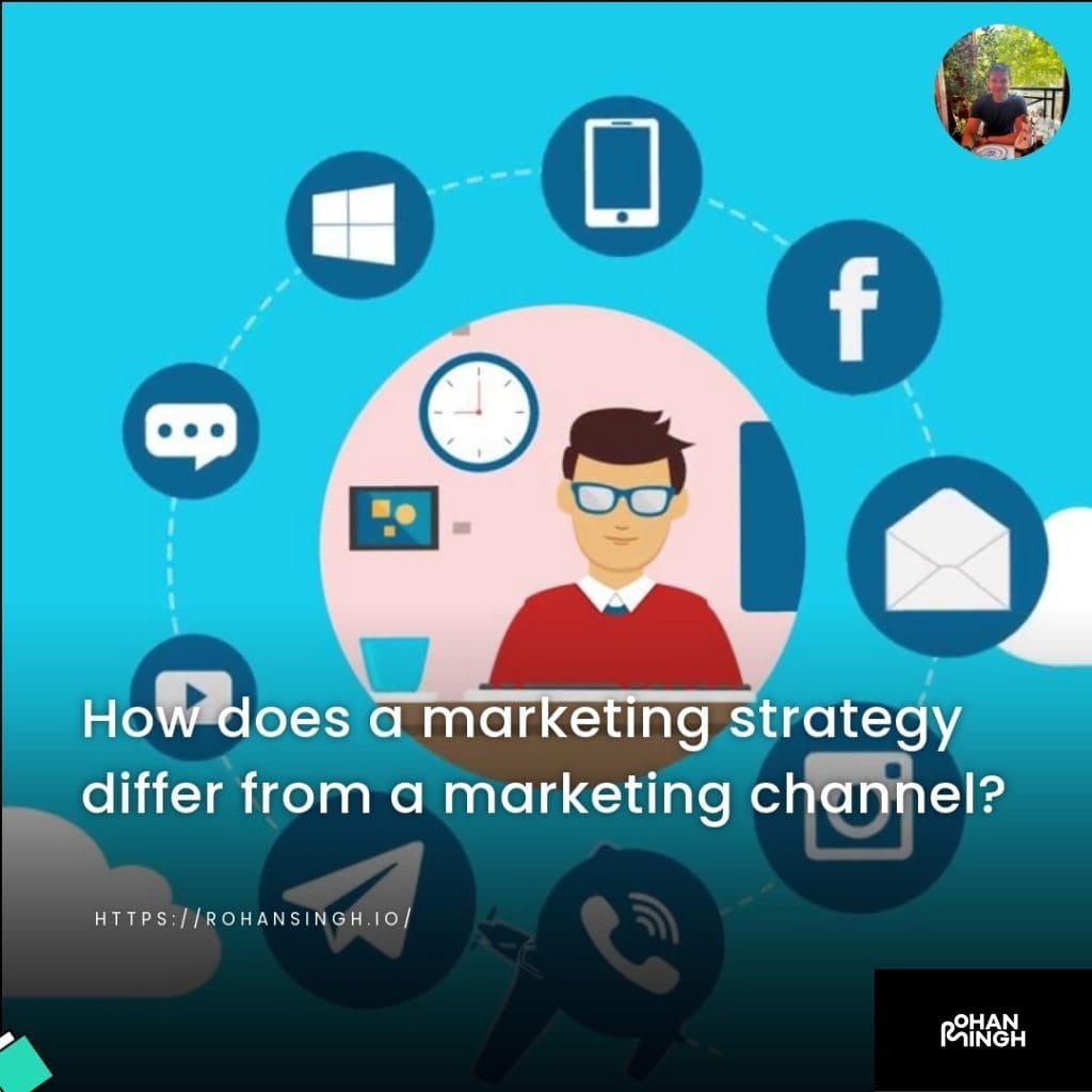 How does a marketing strategy differ from a marketing channel?