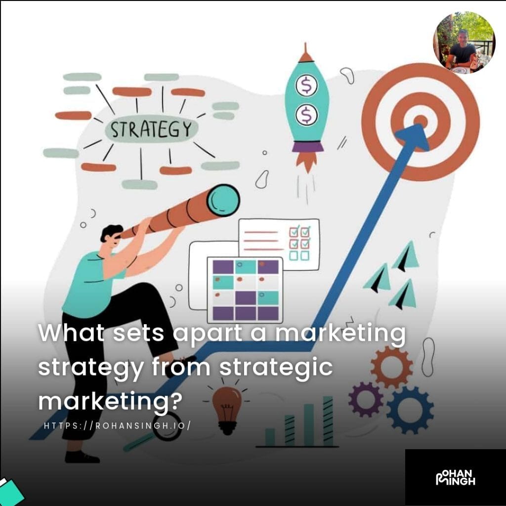 What sets apart a marketing strategy from strategic marketing?