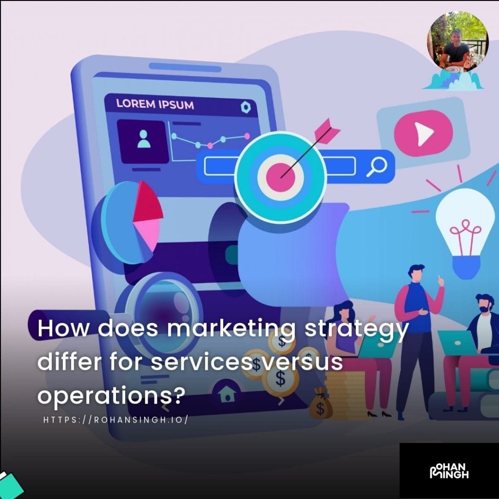 How does marketing strategy differ for services versus operations?