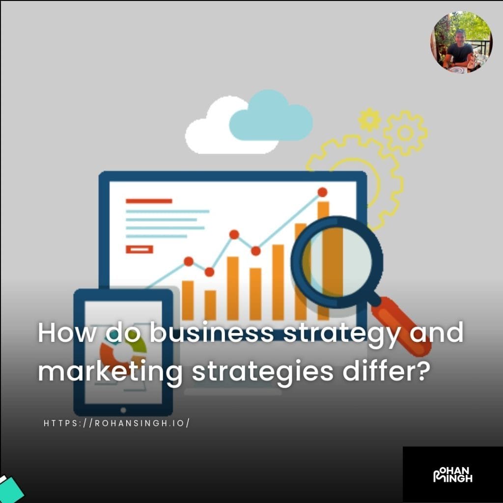 How do business strategy and marketing strategies differ?